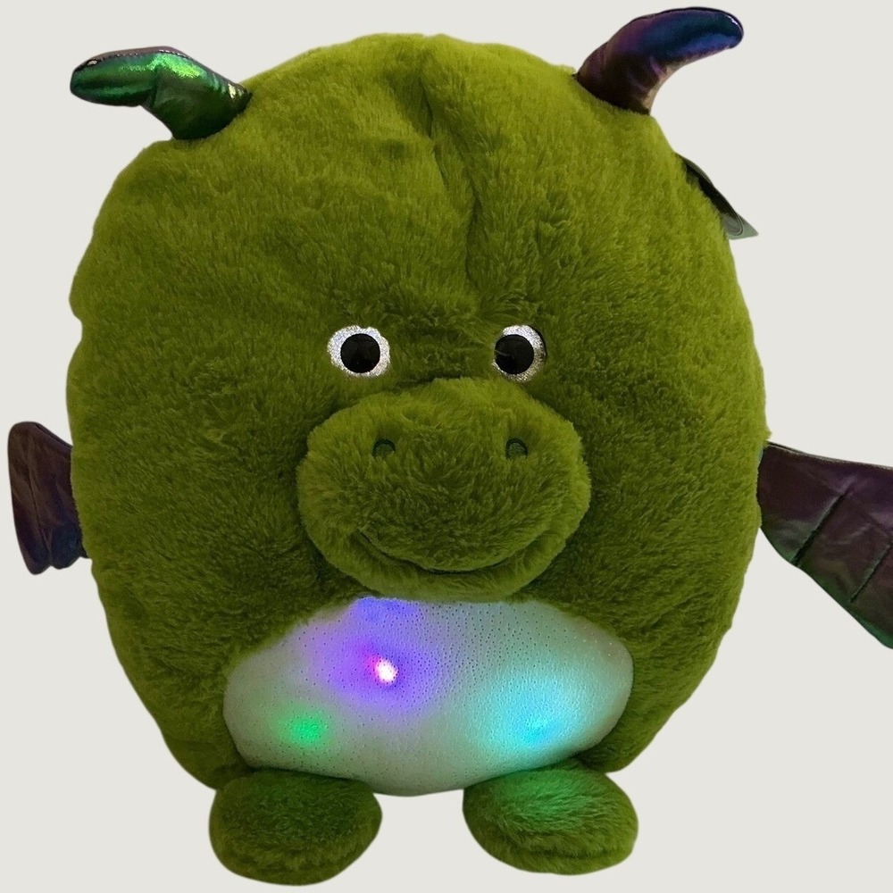 HUGme Light Up Monster Plush Green Dragon Kids Stuffed Animal Toy